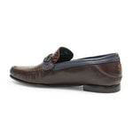 Mezlan 7293-C Caiman Crocodile / Calfskin Shoes Brown / Blue