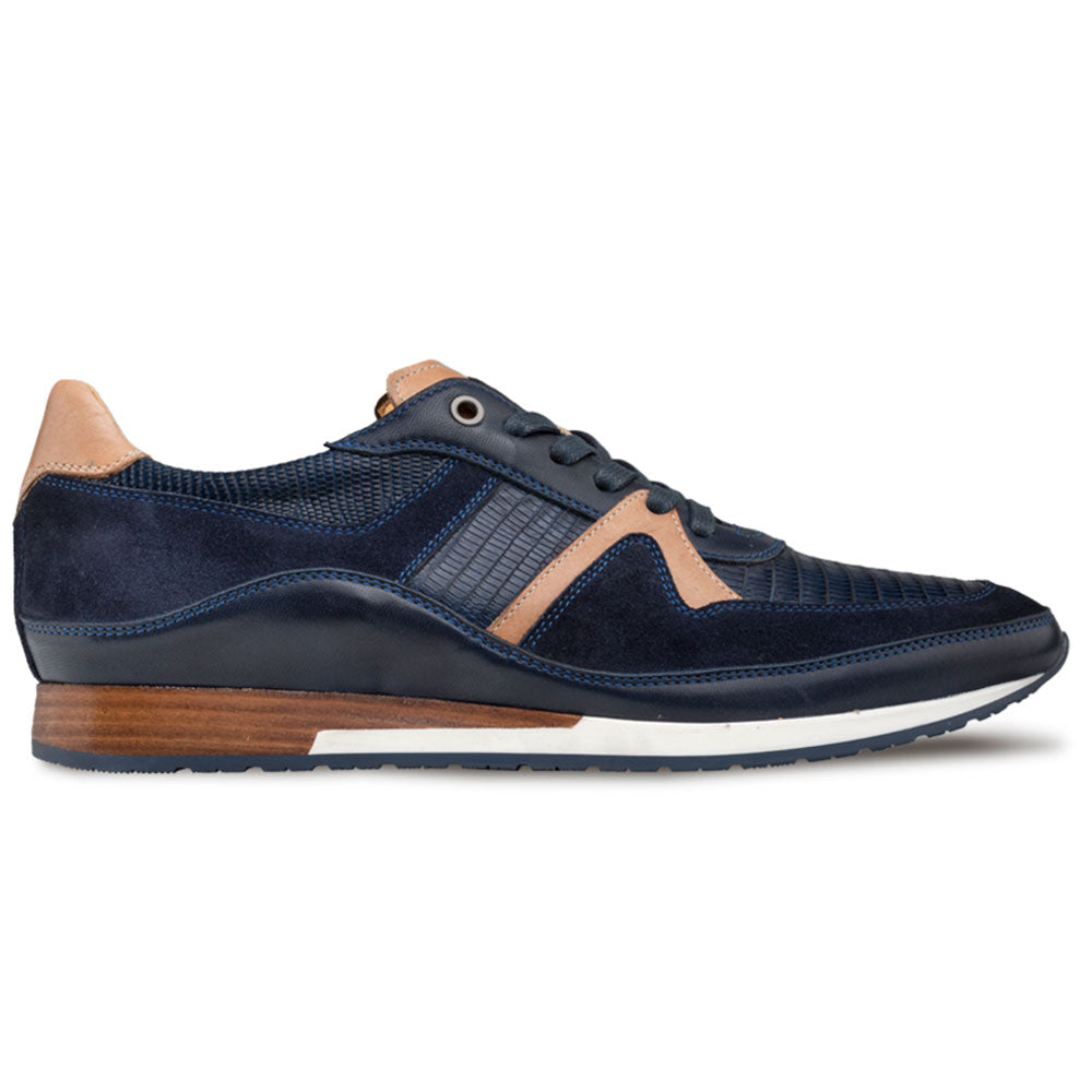 Mezlan A802 Lizard & Suede Sneaker Blue