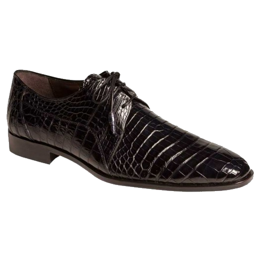 Mezlan Abano Alligator Derby Shoes Blue