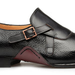 Mezlan Aceto Deerskin / Leather Strap Slip-on Shoes Black (20848)