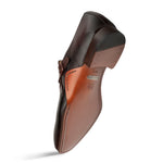Mezlan Aceto Deerskin / Leather Strap Slip-on Shoes Burgundy / Chocolate (20848)
