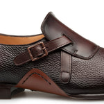 Mezlan Aceto Deerskin / Leather Strap Slip-on Shoes Burgundy / Chocolate (20848)