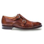 Mezlan Acosta Calfskin Monk Shoes Brown