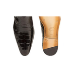 Mezlan Agra Alligator Double Monk Strap Shoes Black