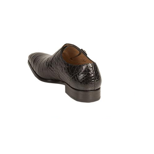 Mezlan Agra Alligator Double Monk Strap Shoes Black