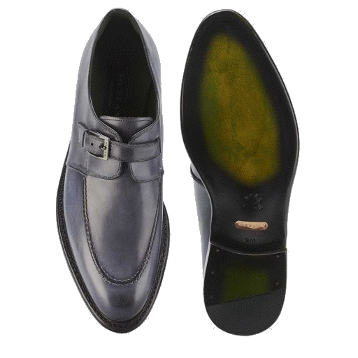Mezlan Aguilar Monk Strap Shoes Gray