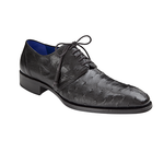 Mezlan Albani Ostrich Derby Shoes Black