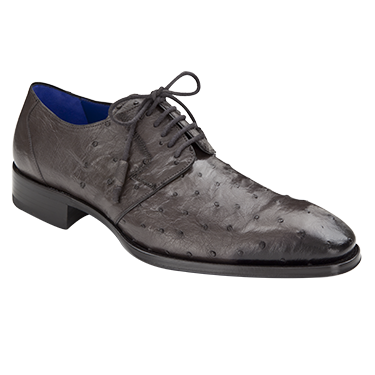 Mezlan Albani Ostrich Derby Shoes Gray