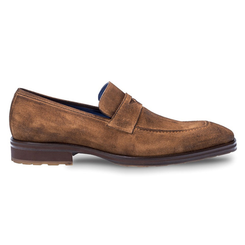 Mezlan Alberini Suede Slip On Shoes Cognac