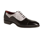 Mezlan Albrecht Printed Suede & Calfskin Spectator Shoes Black / White