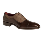Mezlan Albrecht Printed Suede & Calfskin Spectator Shoes Brown / Taupe
