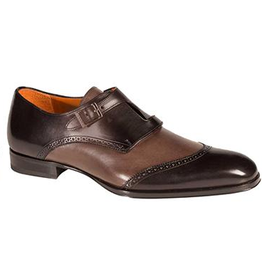 Mezlan Alicante Spectactor Monk Strap Shoes Black / Gray