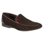 Mezlan Alvise Embossed Suede Loafers Black