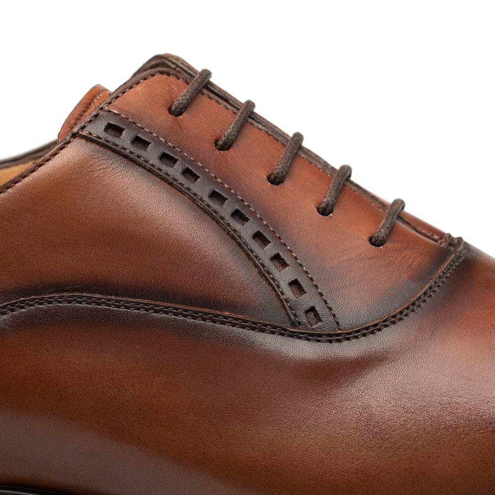 Mezlan Amaro Leather Captoe Rubber Oxfords Dark Cognac (20817)