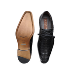 Mezlan Crocodile Lace Up Shoes Black