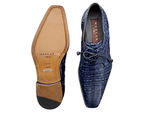 Mezlan Crocodile Lace Up Shoes Blue