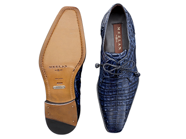 Mezlan Crocodile Lace Up Shoes Blue
