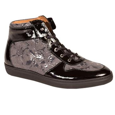 Mezlan Andorra Embossed Camouflage Sneakers Black/Gray