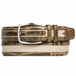 Mezlan AO10645 Crocodile & Linen Belt Olive / Bone