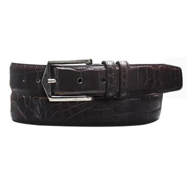 Mezlan AO7645 Genuine Alligator Belt Dark Brown