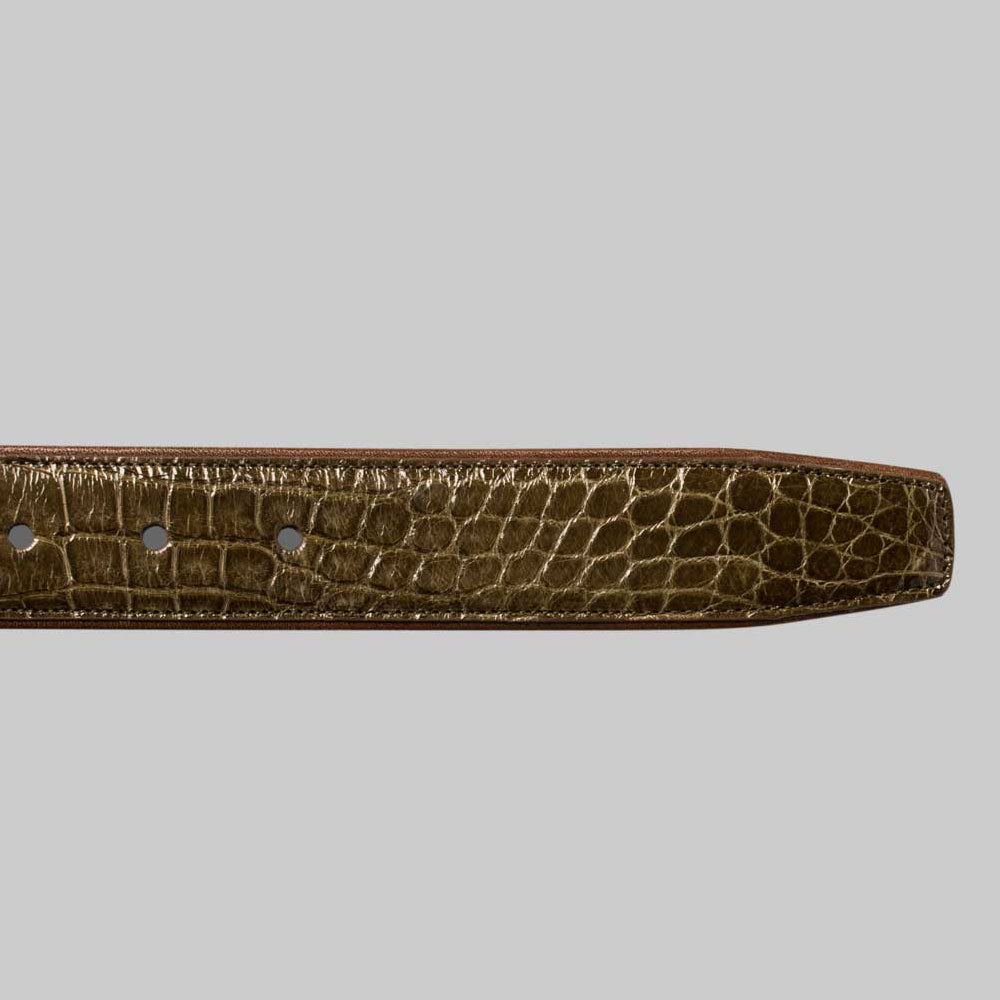 Mezlan Alligator Belt Olive (AO7907)