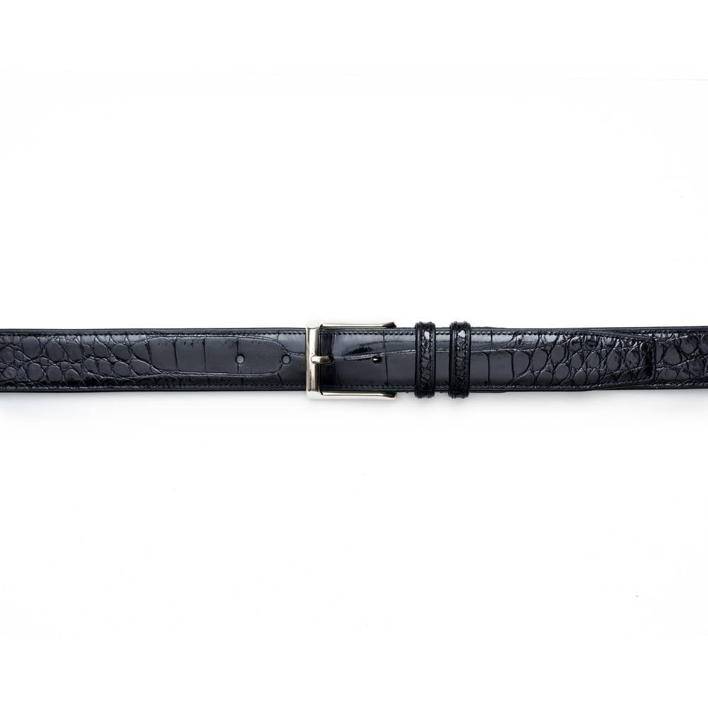 Mezlan Genuine Alligator Belt Black (AO7907)