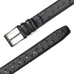 Mezlan Ostrich Quill Belt Black (AO8146 )