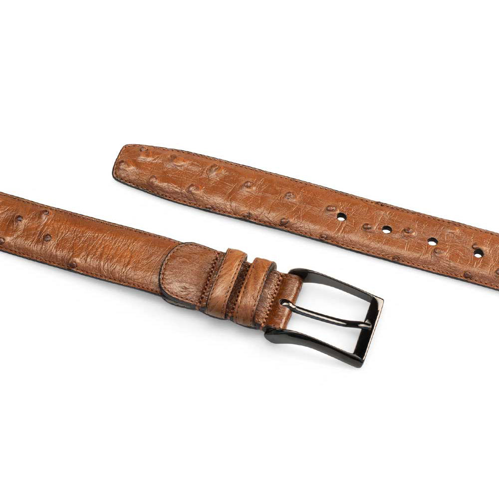 Mezlan AO8146 Ostrich Quill Belt Brandy