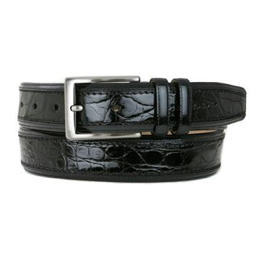 Mezlan AO8597C Genuine Crocodile Belt Black