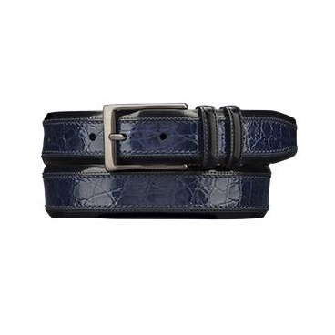 Mezlan AO8597C Genuine Crocodile Belt Blue