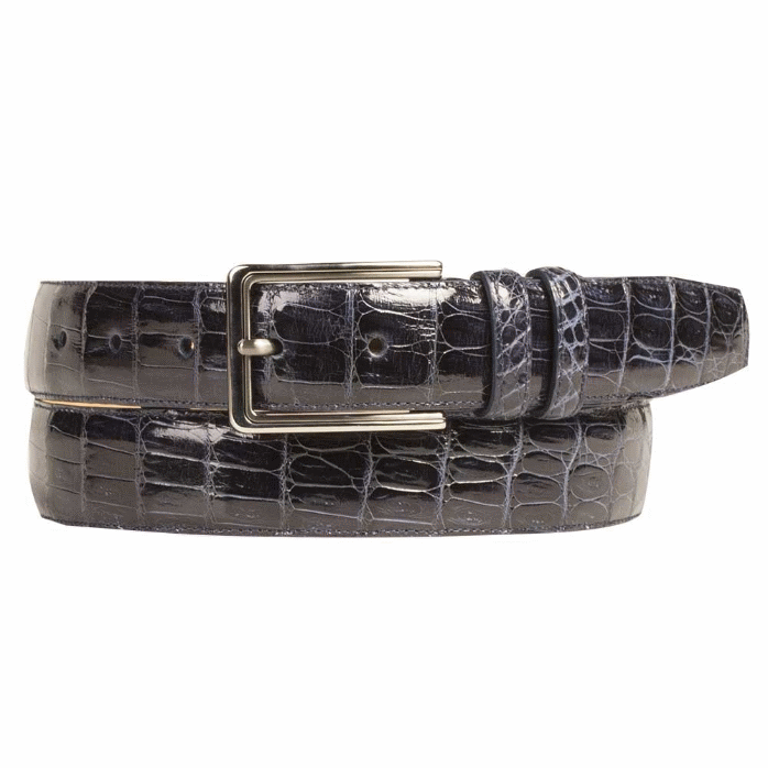 Mezlan AO8603 Genuine Crocodile Belt Blue