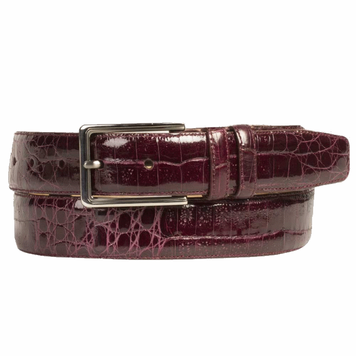 Mezlan AO8603 Genuine Crocodile Belt Burgundy