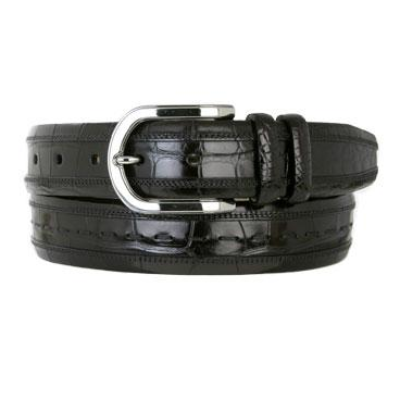 Mezlan AO8869 Genuine Alligator Belt Black