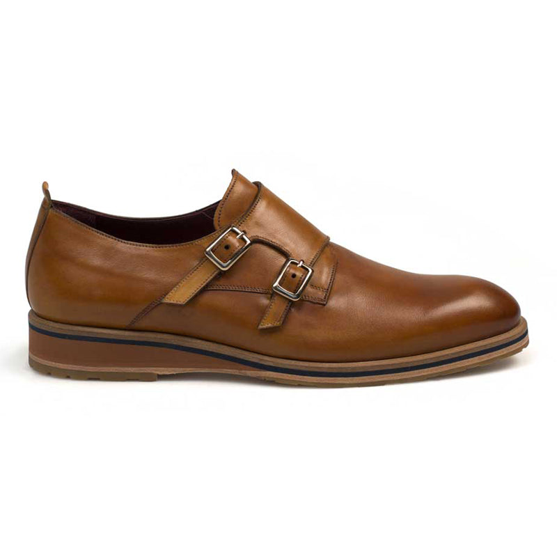 Mezlan Apolo Monk Strap Shoes Honey