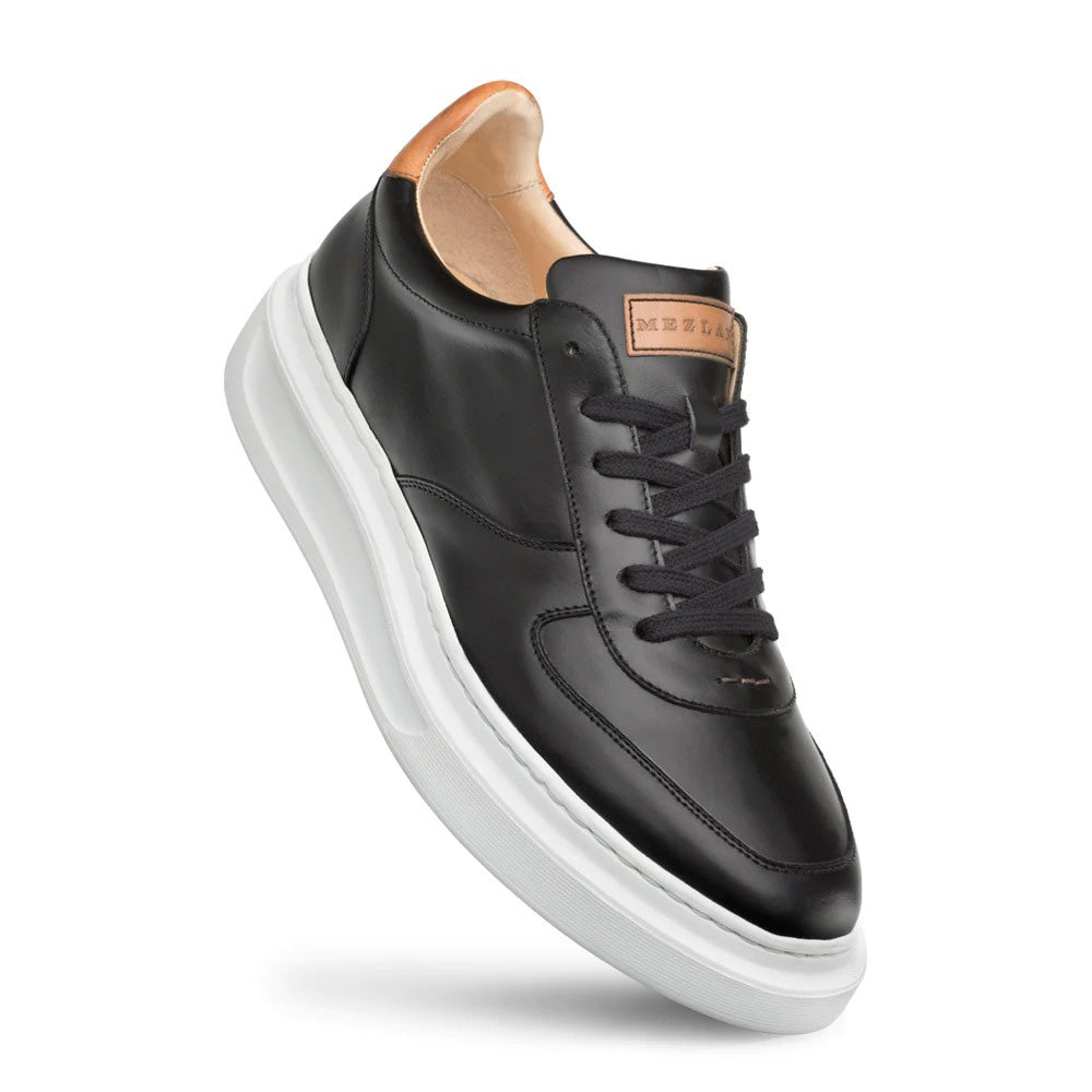 Mezlan Apron Leather Sneakers Black (A20208)