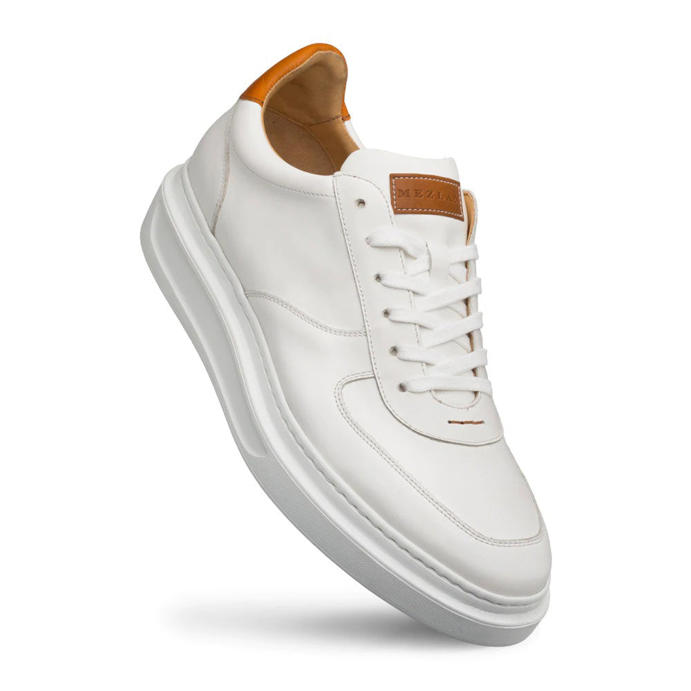 Mezlan Apron Leather Sneakers White