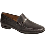 Mezlan Aranda Tumbled Calfskin Bit Loafers Black