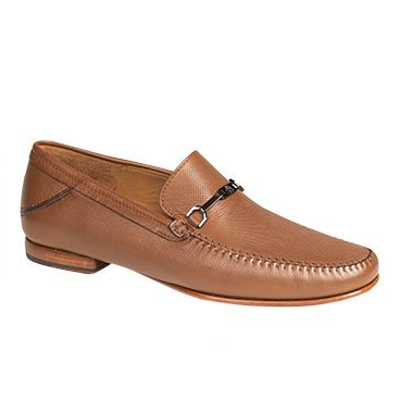 Mezlan Aranda Tumbled Calfskin Bit Loafers Cognac