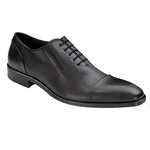 Mezlan Arcos Tumbled Calfskin Cap Toe Shoes Black