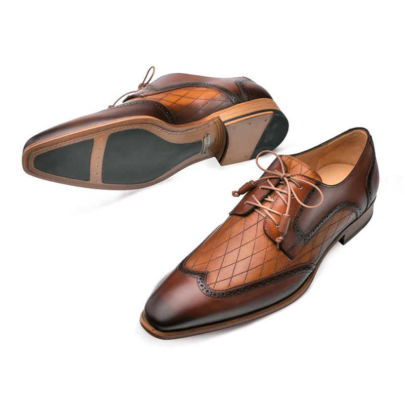 Mezlan Argento Wing Tip Blucher Cognac/Honey