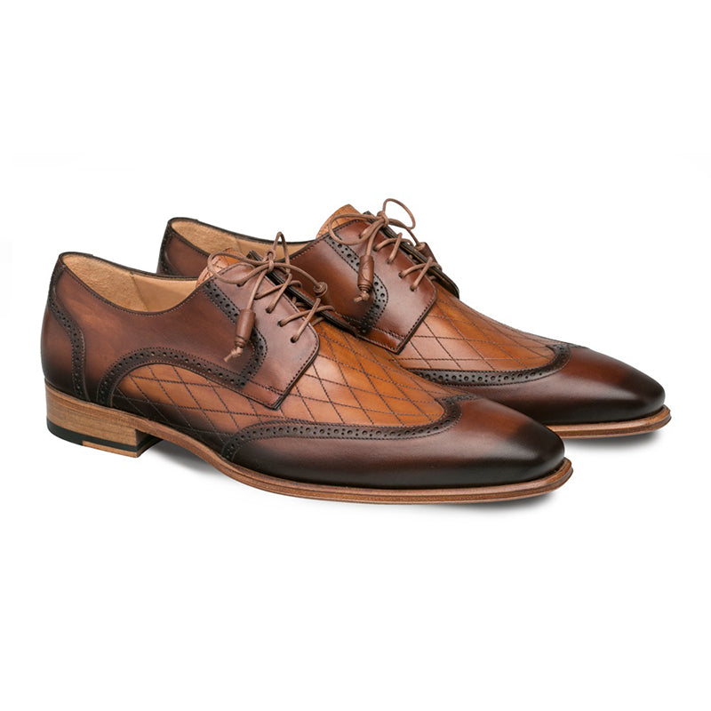Mezlan Argento Wing Tip Blucher Cognac/Honey
