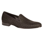 Mezlan Aristotle Embossed Suede Loafers Black