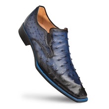 Mezlan Asymmetric Ostrich Slip On Shoes Jeans (SX4786-S)