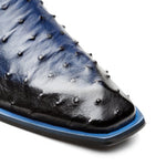 Mezlan Asymmetric Ostrich Slip On Shoes Jeans (SX4786-S)
