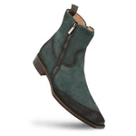 Mezlan Asymmetric Suede Boots Green