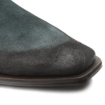 Mezlan Asymmetric Suede Boots Green