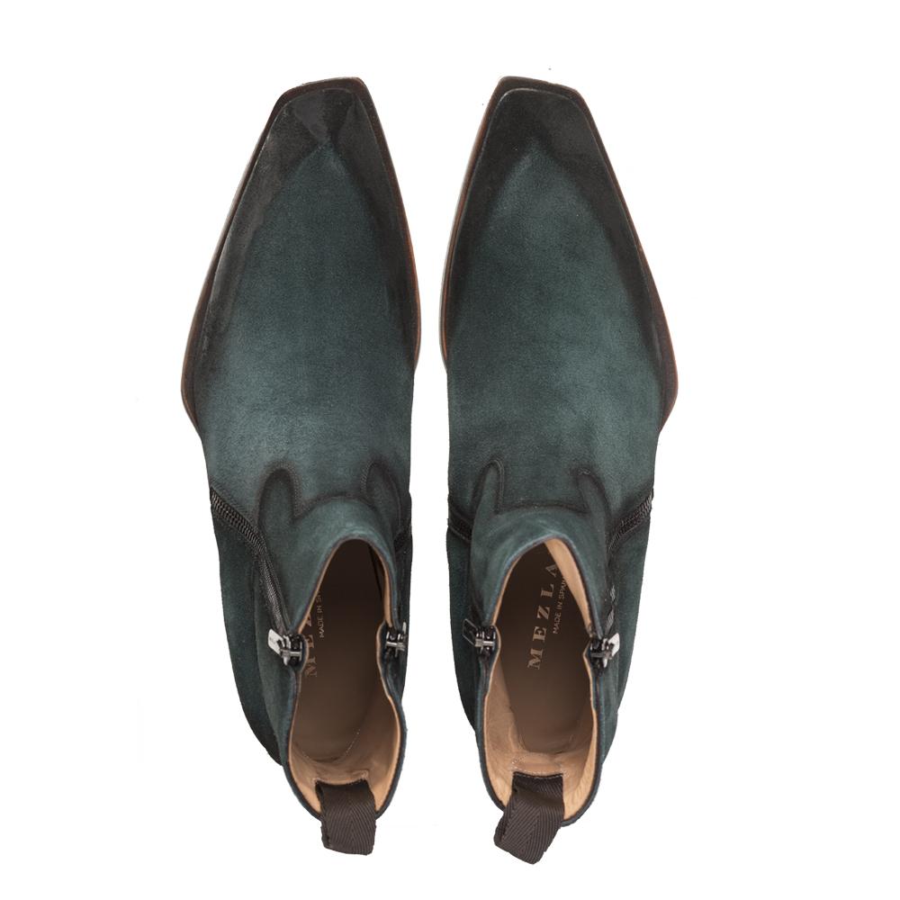 Mezlan Asymmetric Suede Boots Green