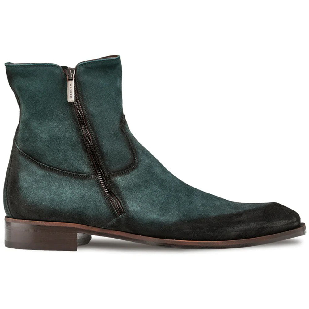 Mezlan Asymmetric Suede Boots Green