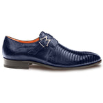 Mezlan Athens Lizard Monk Strap Navy (Exclusive)