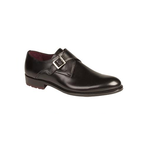 Mezlan Atri Calfskin Monk Strap Shoes Black